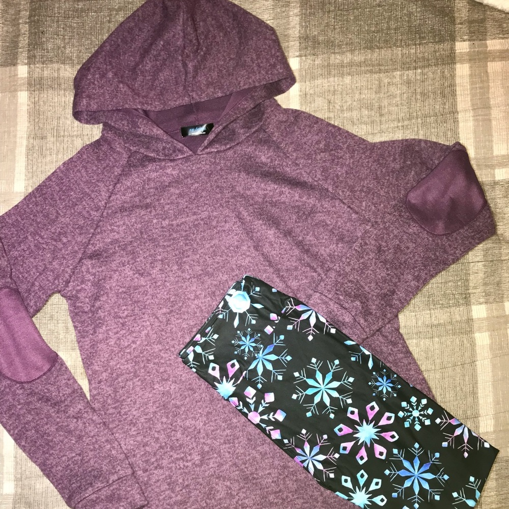 Tunic Length Plum Patch Hoodie